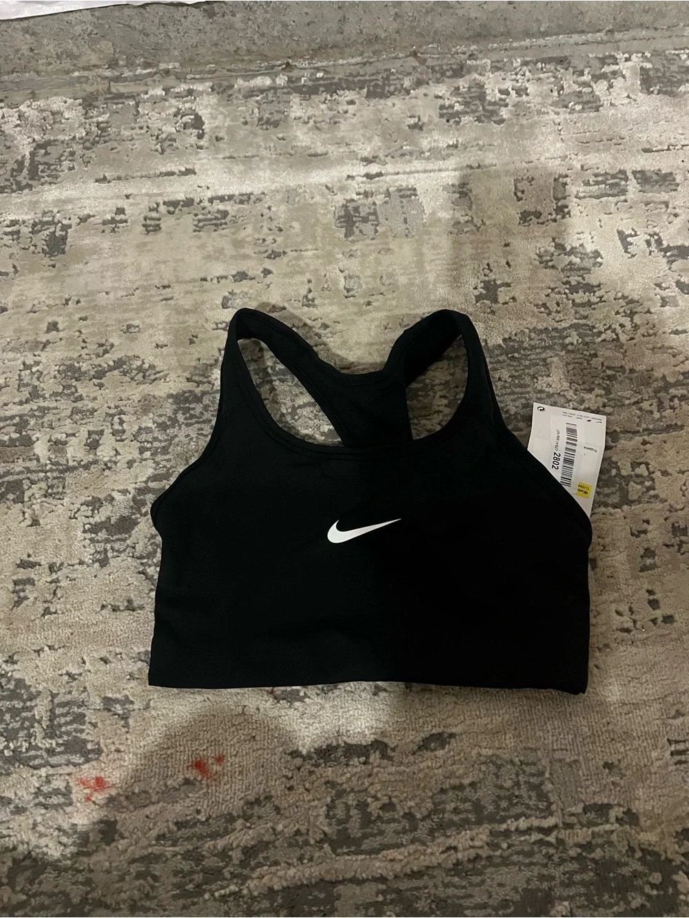 NWT Nike Black Medium Support Non Padded Swoosh 2.0 Sports Bra Size Small